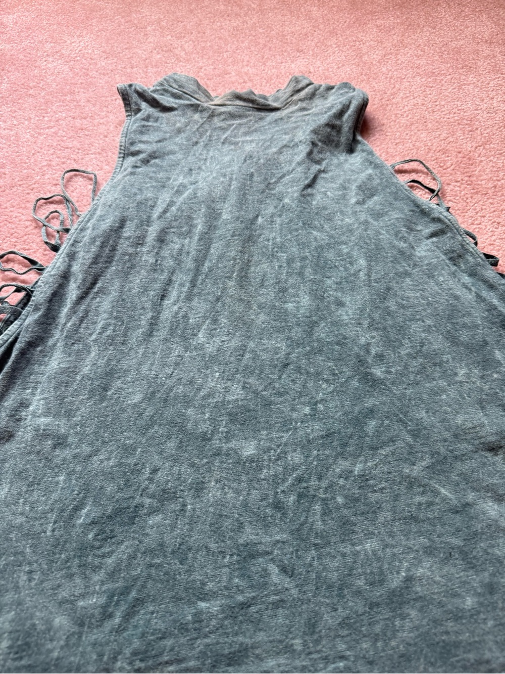 Women's green Sleeveless Fringe open sides tank top